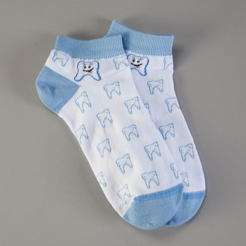 Blue repeating tooth socks D201_0